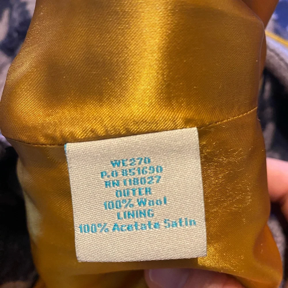 Boden Purple Houndstooth Wool Coat with Gold Satin Lining - Picture 9 of 9